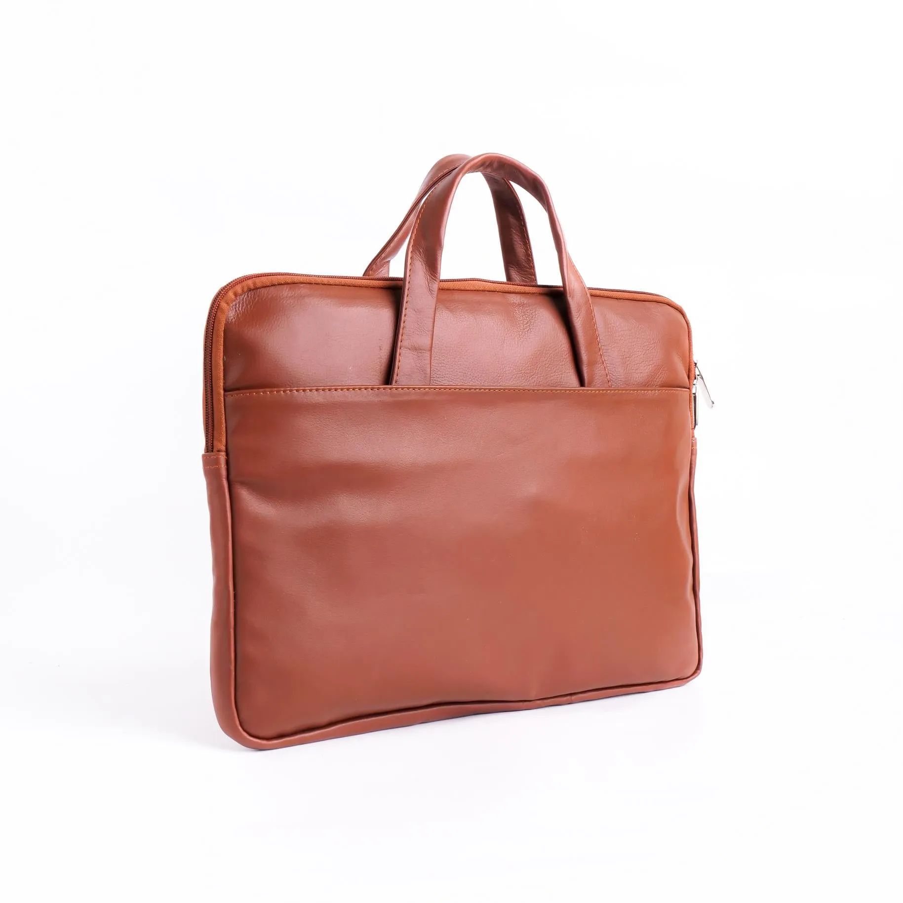 The Founder Ultra Slim Leather Laptop Bag-Tan Brown