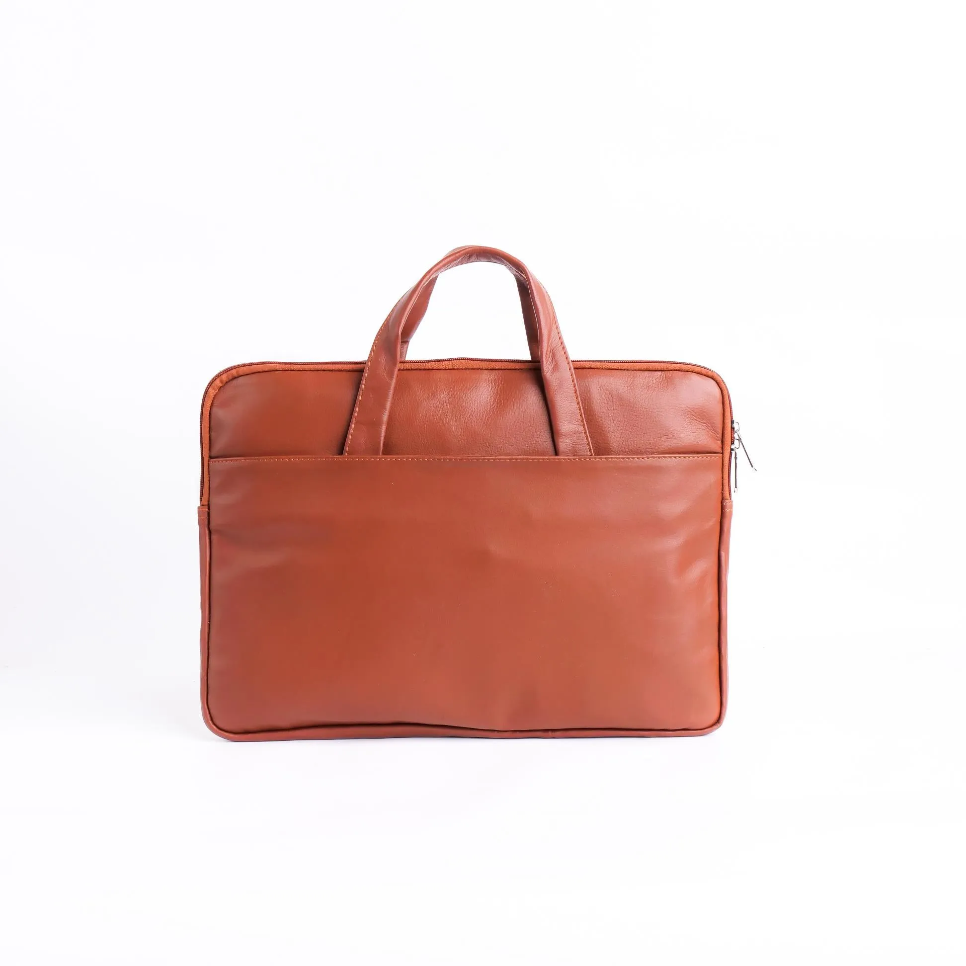 The Founder Ultra Slim Leather Laptop Bag-Tan Brown