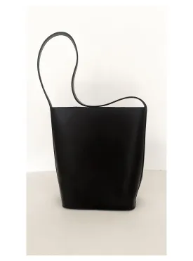 TOTE LEATHER BAG ~ALL BLACK