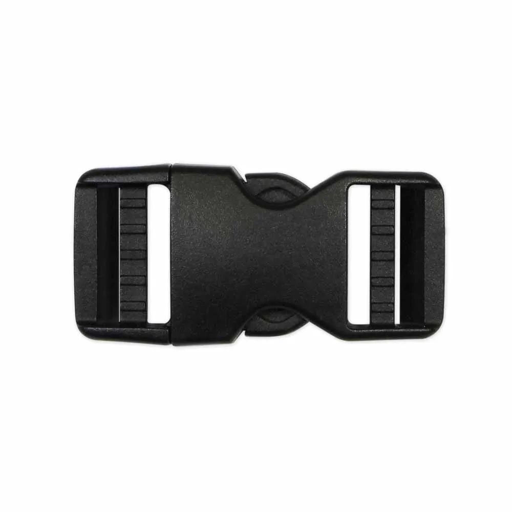 UNIQUE SEWING Double Adjust Parachute Buckle - Plastic - 25mm (1") - Black