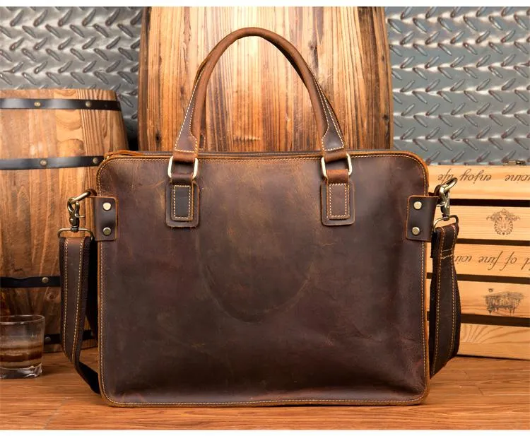 Viggo Briefcase Genuine Leather Messenger Bag