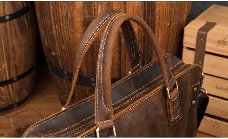 Viggo Briefcase Genuine Leather Messenger Bag