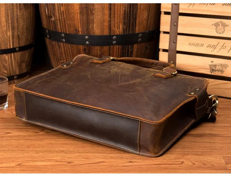 Viggo Briefcase Genuine Leather Messenger Bag