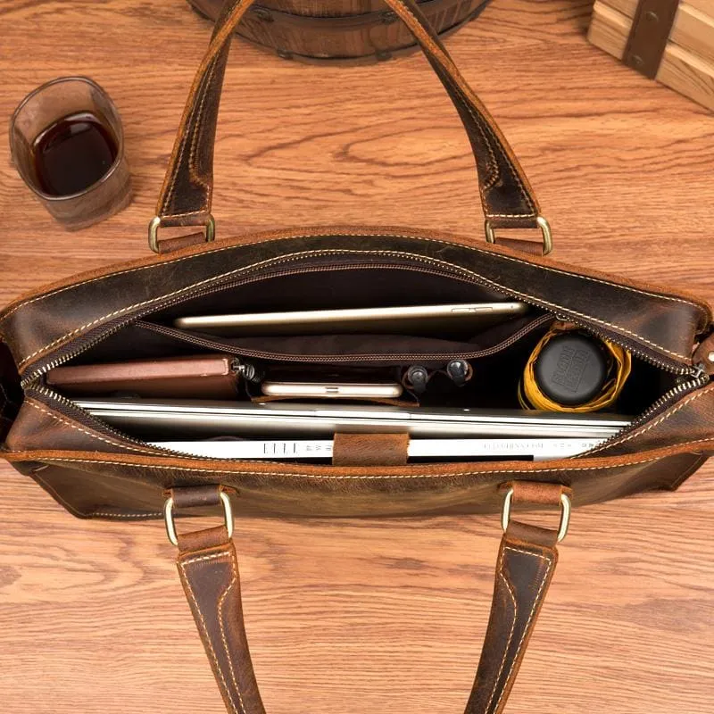 Viggo Briefcase Genuine Leather Messenger Bag