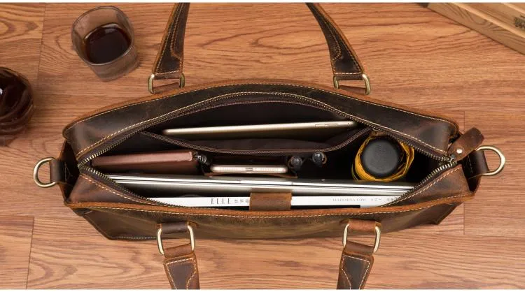 Viggo Briefcase Genuine Leather Messenger Bag