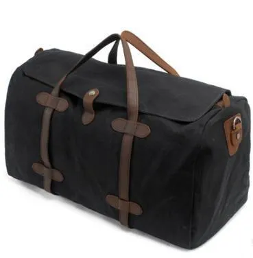 Vintage Wax Canvas Luggage Handbag Duffel Bag