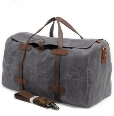 Vintage Wax Canvas Luggage Handbag Duffel Bag