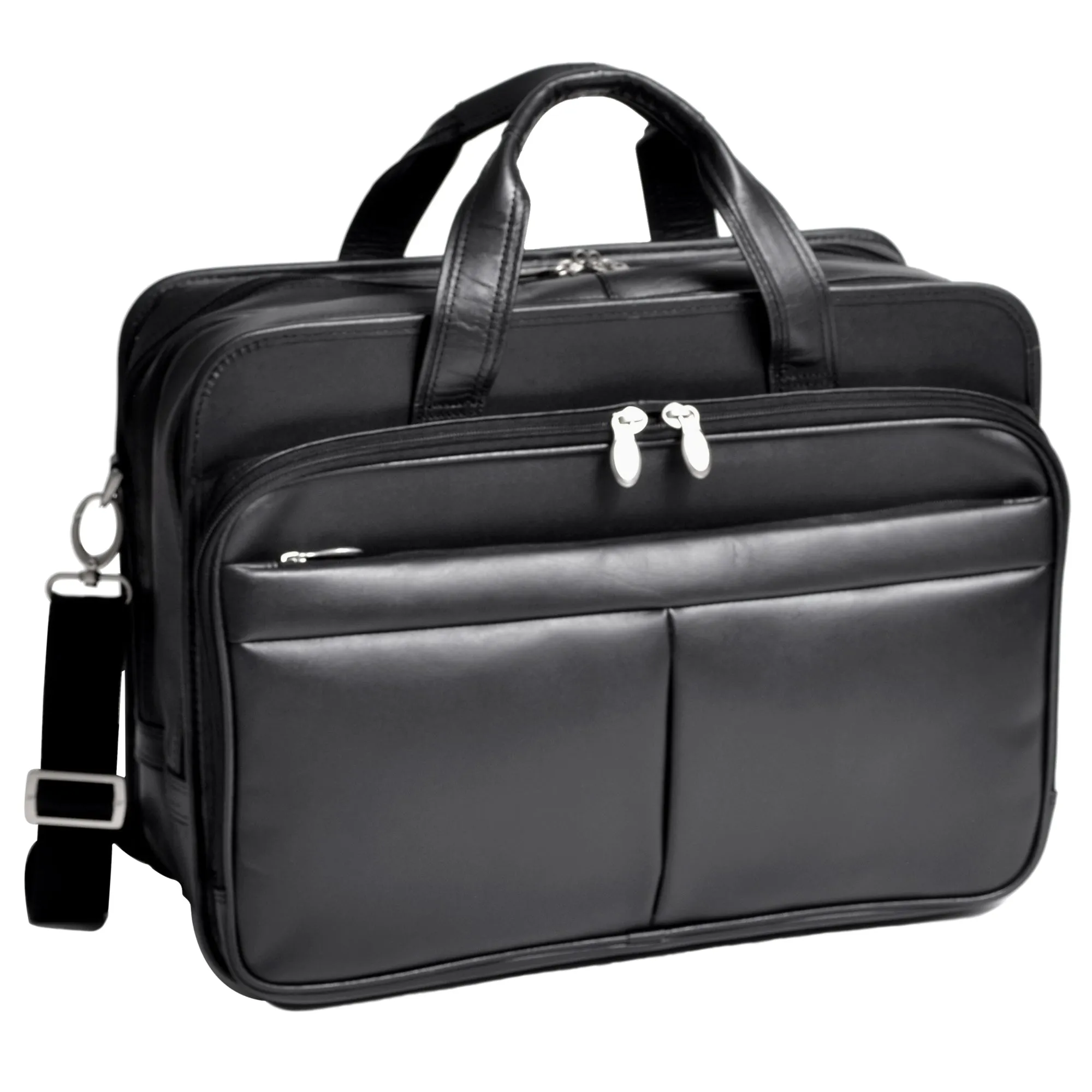 WALTON | 17” Leather Expandable Laptop Briefcase