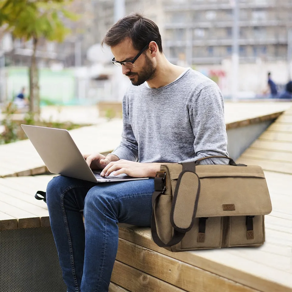 West Louis™ Designer Cotton Vintage Style Briefcase