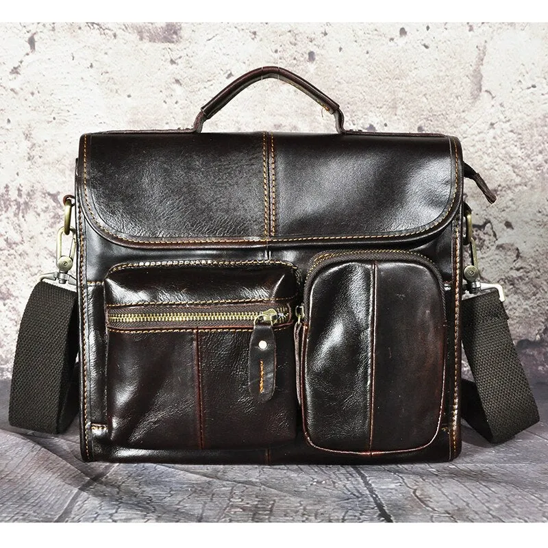 West Louis™ Vintage Lawyer Business-Men Leather Briefcase