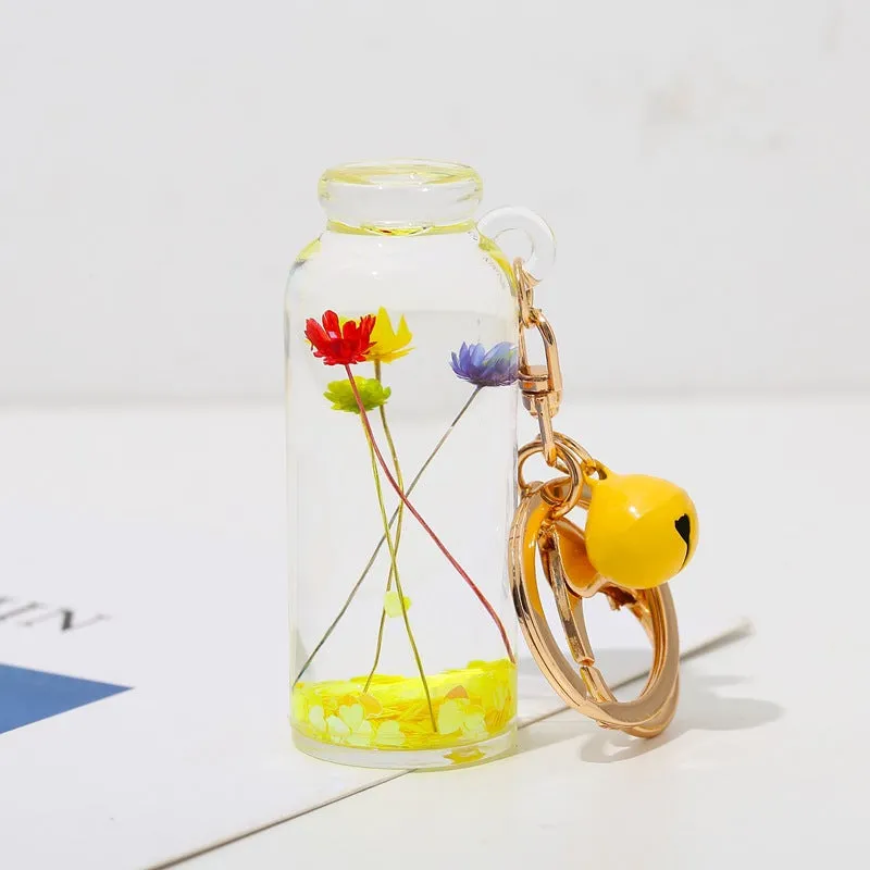 Wholesale Oiled Liquid Dried Flower Acrylic Keychain