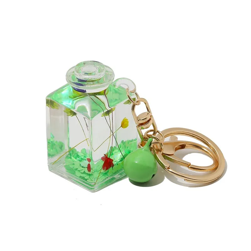 Wholesale Oiled Liquid Dried Flower Acrylic Keychain