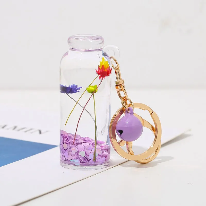 Wholesale Oiled Liquid Dried Flower Acrylic Keychain