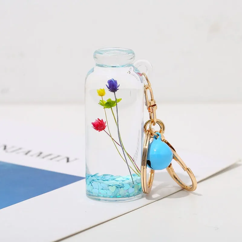 Wholesale Oiled Liquid Dried Flower Acrylic Keychain