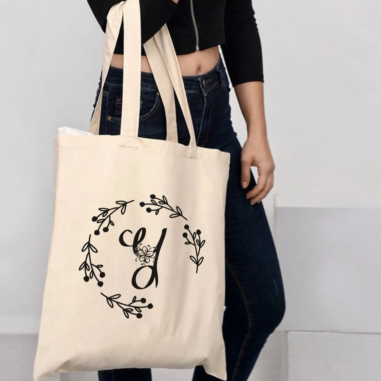 ''Y'' Letter Initial Canvas Tote Bag - Initials Bags